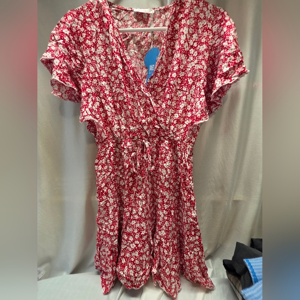 NWT Cupshe Red Floral Dress